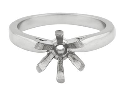 Solitario 6 Griffe, Per Pietra Da 6mm, Oro Bianco 18k Pd 13. Ref. 260 05 - Immagine Standard - 2