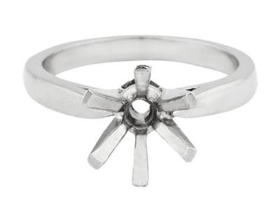Solitario 6 Griffe, Per Pietra 8/8,5 Mm, Oro Bianco 18k Pd 13. Ref.26008 - Immagine Standard - 2