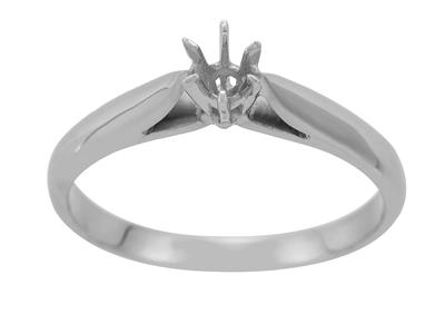 Solitario 6 Griffe Per Pietra Da 3,5 Mm, Oro Bianco 18 Carati. Rif. 25374 - Immagine Standard - 2