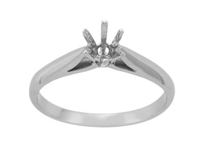 Solitario 6 Griffe Per Pietra Da 4 Mm, Oro Bianco 18 Carati. Rif. 25375 - Immagine Standard - 2