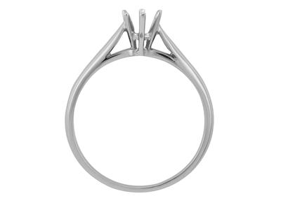 Solitario 6 Griffe Per Pietra Da 4,5 Mm, Oro Bianco 18 Carati. Rif. 25376
