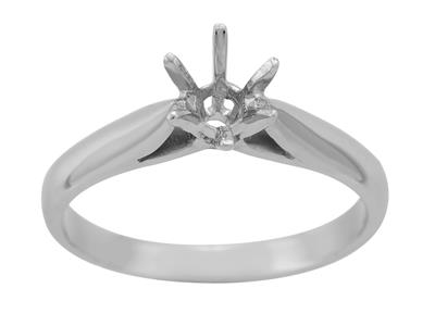 Solitario 6 Griffe Per Pietra Da 5,9 Mm, Oro Bianco 18 Carati. Rif. 25378 - Immagine Standard - 2