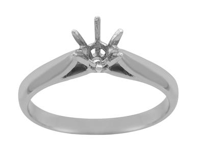 Solitario 6 Griffe Per Pietra Da 6,1 Mm, Oro Bianco 18 Carati. Rif. 25379 - Immagine Standard - 2