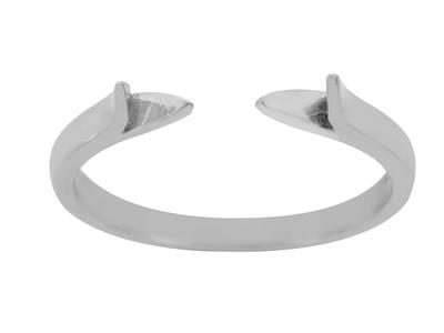 Corpo Dell'anello A 1/2 Fascia, Oro Bianco 800. Rif. 01805 - Immagine Standard - 2