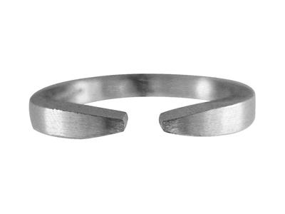 Corpo Dell'anello Piatto Aperto, Oro Bianco 18k, Misura Anello 50, Rif. S61 - Immagine Standard - 2