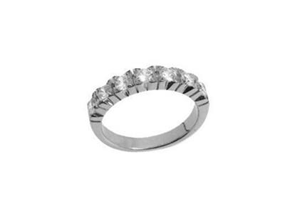 Anello Nuziale Incastonato Con 4 Griffe 1 Fila, Oro Bianco 18k Pd 13,5. Rif. 304 - Immagine Standard - 2