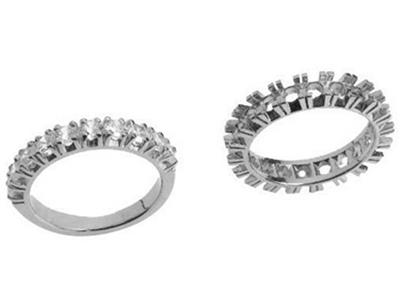 Anello Incastonato 4 Griffes 1 Fila, Orgris 18k Pd 13,5. Rif. 306/5005 - Immagine Standard - 3