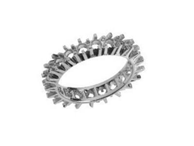 Fede Nuziale Incastonato Con 4 Griffe 1 Fila, Orgris 18k Pd 13,5. Rif.308 - Immagine Standard - 1