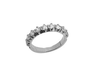 Fede Nuziale Incastonato Con 4 Griffe 1 Fila, Orgris 18k Pd 13,5. Rif.308 - Immagine Standard - 2