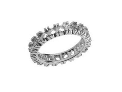 Fede Nuziale Con 4 Griffe Su 1 Fila, Orgris 18k Pd 13,5. Rif. 318 - Immagine Standard - 1
