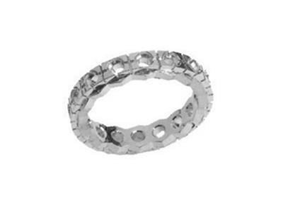 Anello Incastonato 4 Griffe Larghi 1 Rango, Oro Bianco 18k Peso 13,5. Rif. 350 - Immagine Standard - 1