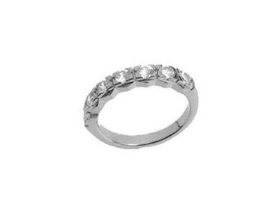 Anello Incastonato 4 Griffe Larghi 1 Rango, Oro Bianco 18k Peso 13,5. Rif. 350 - Immagine Standard - 2