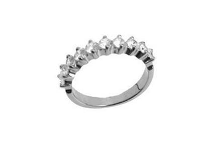 Anello Con Incastonatura A Griffe Allineate, Un Solo Rango, Oro Bianco18k Peso 13,5. Rif. 390 - Immagine Standard - 2