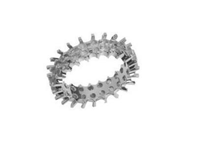 Anello Nuziale Con Molteplici Griffe Allineate Su 2 File, Oro Bianco 18 Carati Pd 13,5. Rif. 392 - Immagine Standard - 1