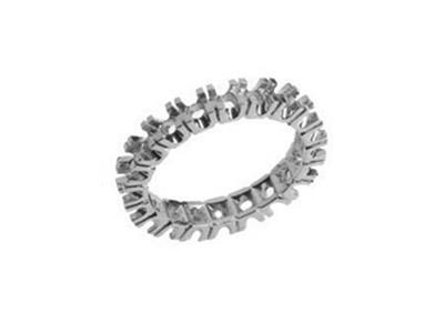 Anello Nuziale Incastonato 4 Griffe1 Fila, Oro Grigio 18k Pd 13,5. Ri F. 420