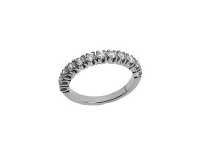 Anello Nuziale Incastonato 4 Griffe1 Fila, Oro Grigio 18k Pd 13,5. Ri F. 420 - Immagine Standard - 2