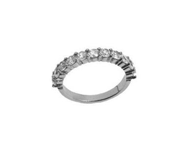 Anello Incastonato 2 Griffe 1 Fila,oro Bianco 18k Pd 13,5. Rif. 440/5 037 - Immagine Standard - 2