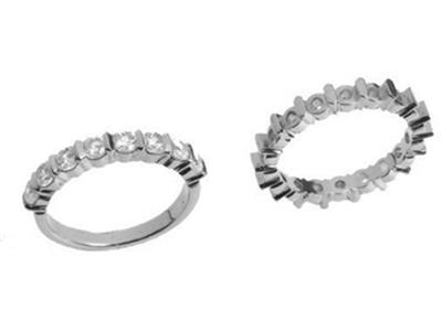 Fede Nuziale Barrette Dritta 1 Fila, Oro Grigio 18k Pd 13,5. Rif. 451/5009 - Immagine Standard - 3