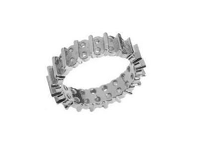 Anello Nuziale Con Impostazione A Barra Completa A 2 File, Oro Grigio 18 Carati Peso 13,5. Rif. 452