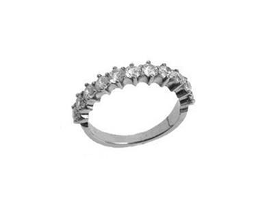 Fede Nuziale Con Griffe In Oro Bianco 18 Kt Pd 13,5. Rif. 520 - Immagine Standard - 2