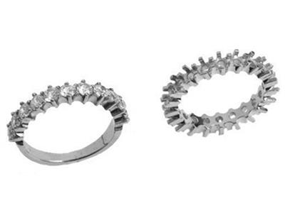 Fede Nuziale Con Griffe In Oro Bianco 18 Kt Pd 13,5. Rif. 520 - Immagine Standard - 3