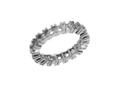 Fede Nuziale Con 4 Griffe 1 Fila, Oro Grigio 18k Pd 13,5. Rif. 525 - Immagine Standard - 1