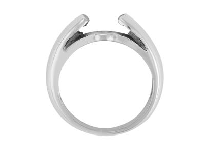 Solitario Per Pietra Tonda 8 Mm, Oro Grigio 800 Ref. Bg248 - Immagine Standard - 1