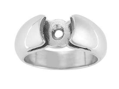 Solitario Per Pietra Tonda 8 Mm, Oro Grigio 800 Ref. Bg248 - Immagine Standard - 2