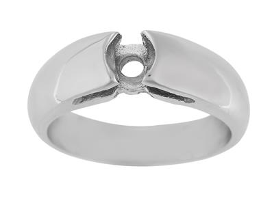 Solitario Per Pietra Tonda Da 5 Mm,oro Grigio 800 Ref. Bg251 - Immagine Standard - 2