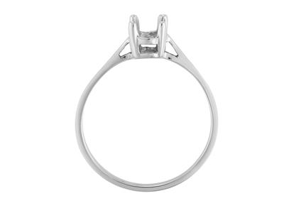 Anello Con 4 Griffe Per Pietra Ovale 7 X 5 Mm, Oro Bianco 800 Ref.15366 - Immagine Standard - 1