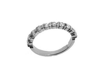 Fede Nuziale Barrette Biais, Oro Bianco 18 Carati Peso 13,5. Rif. 450 - Immagine Standard - 2