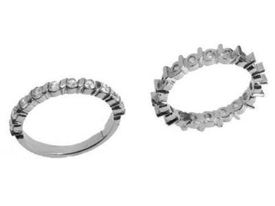 Fede Nuziale Barrette Biais, Oro Bianco 18 Carati Peso 13,5. Rif. 450 - Immagine Standard - 3