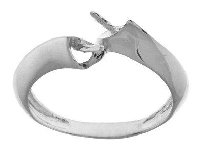Anello Duo Per Perle Da 8 A 9 Mm, Oro Bianco 18 Carati Rodiato. Rif. 131 - Immagine Standard - 1