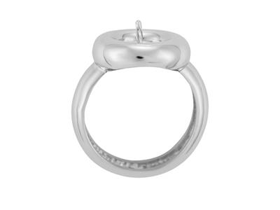 Anello Per Una Perla Da 8 A 10 Mm, Oro Bianco 18 Carati. Rif. Bg95 - Immagine Standard - 1