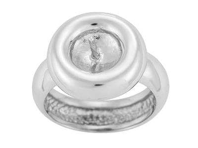 Anello Per Una Perla Da 8 A 10 Mm, Oro Bianco 18 Carati. Rif. Bg95 - Immagine Standard - 2