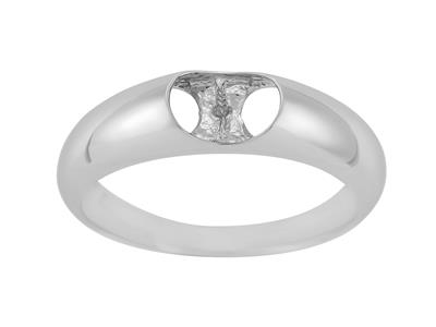 Anello Per Perla Da 7 A 9 Mm, Oro Bianco 18 Carati. Rif. Bg138 - Immagine Standard - 2