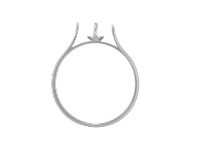 Anello Per Perla Da 8 A 10 Mm, Oro Bianco 18 Carati. Rif. Gm2 - Immagine Standard - 1