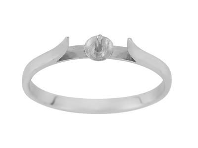Anello Per Perla Da 8 A 10 Mm, Oro Bianco 18 Carati. Rif. Gm2 - Immagine Standard - 2