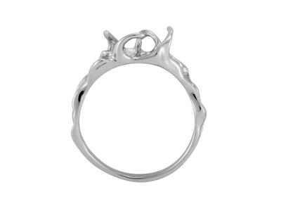 Anello Per Perla Da 10 Mm, Oro Bianco 18 Carati. Rif. Bg160