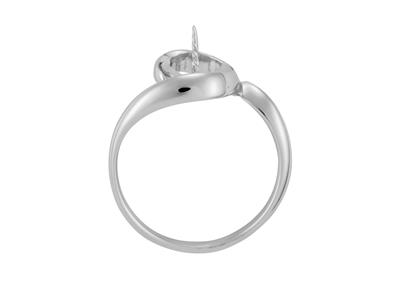 Anello Per Una Perla Da 7 A 9 Mm, Oro Bianco 18 Carati. Rif. Bg51 - Immagine Standard - 1