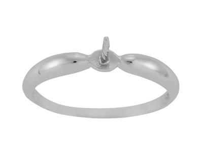 Anello Per Perla Da 7 A 10 Mm, Oro Bianco 18 Carati. Rif. Bg28 - Immagine Standard - 2