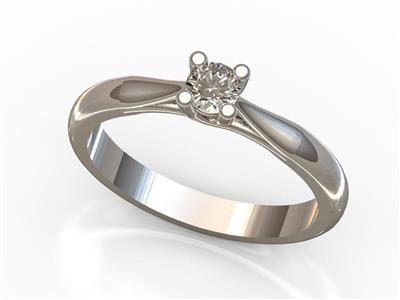 Solitario 4 Griffe Incrociate Per Pietre Da 5,5 Mm, Oro Bianco 18k, Dito 53. Ref. 3420 - Immagine Standard - 2