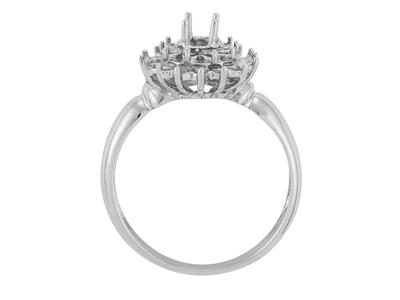 Anello Entourage, Pietra Centrale Tonda 4,5 Mm, Oro Bianco 18 Carati. Rif. 19403 - Immagine Standard - 1