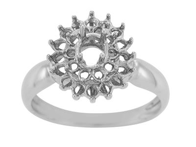 Anello Entourage, Pietra Centrale Tonda 4,5 Mm, Oro Bianco 18 Carati. Rif. 19403 - Immagine Standard - 2