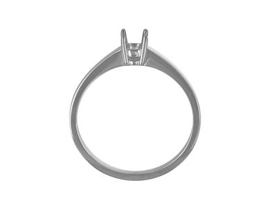 Solitario 4 Griffe Per Pietra Da 4,20 Mm, Corpo Piatto, Oro Bianco 18 Carati Pd, Dito 71 - Immagine Standard - 2