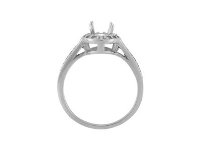 Anello Entourage, Pietra Centrale 5,60 Mm, Oro Bianco 800 - Immagine Standard - 1