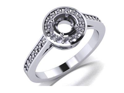 Anello Entourage, Pietra Centrale 5,60 Mm, Oro Bianco 800 - Immagine Standard - 3