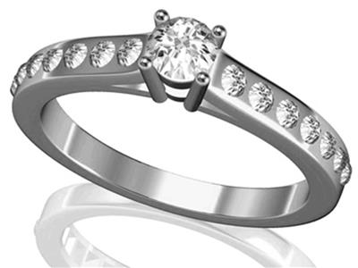 Solitario 4 Griffe Per Pietra Centrale 4,4 Mm, Oro Grigio 800 Ref. Ga30/35 - Immagine Standard - 3