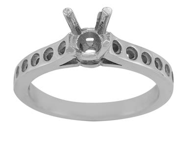 Solitario 4 Griffe Per Pietra Centrale 6,8 Mm, Oro Bianco 800 Ref. Ga10/120 - Immagine Standard - 2