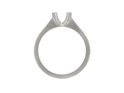 Solitario Con Incastonatura Semi-chiusa Per Pietra Da 5 Mm, Corpo Piatto, Oro Bianco 18kpd, Misura 64 - Immagine Standard - 2